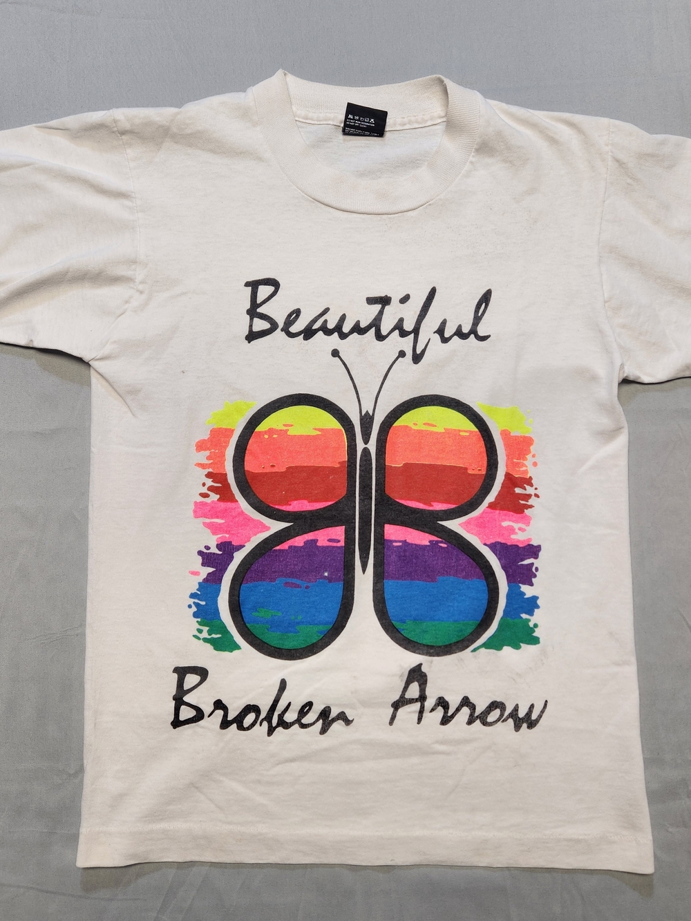 Vtg 80s Screen Stars Best Rainbow Butterfly Graphic T Shirt Small Single Stitch
